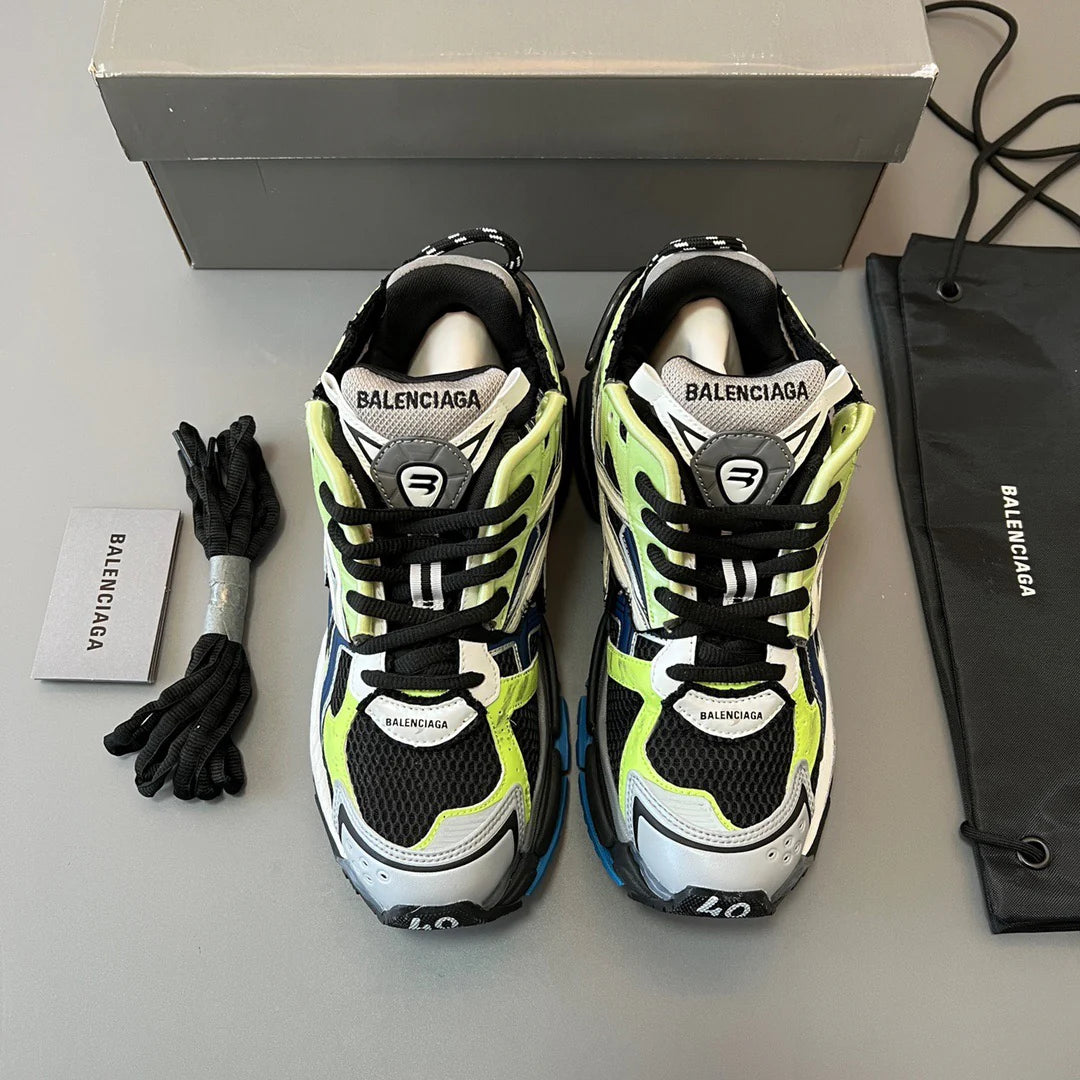B*lenciaga Runner Green Blue Black Grey