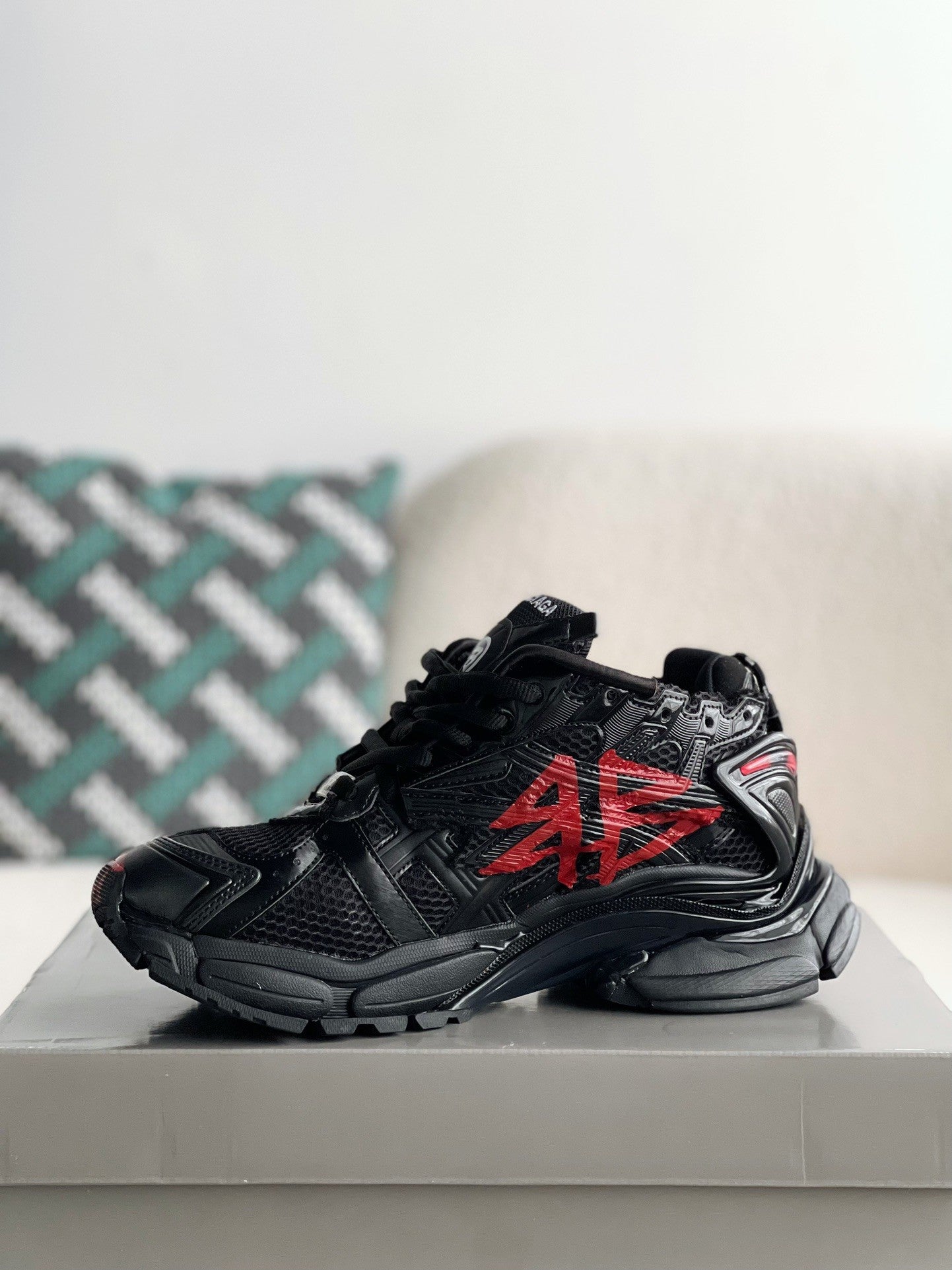 B*lenciaga Runner Sneaker Graffiti - Black Red