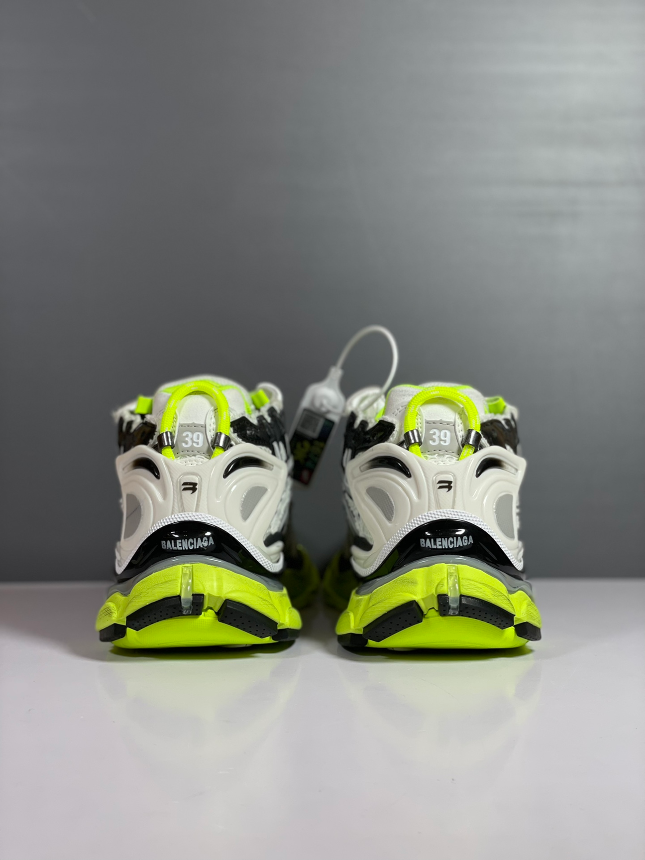 B*lenciaga Runner White Neon Yellow