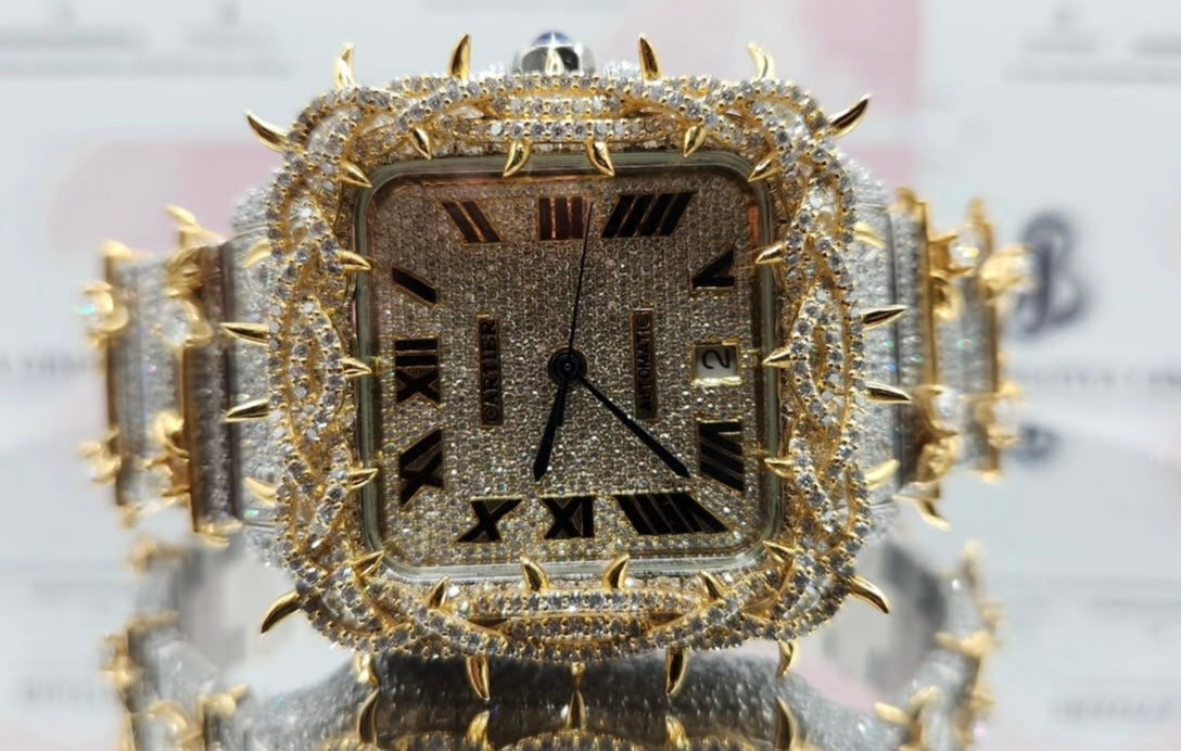 Santos x Vvs Moissanite White yellow gold customized