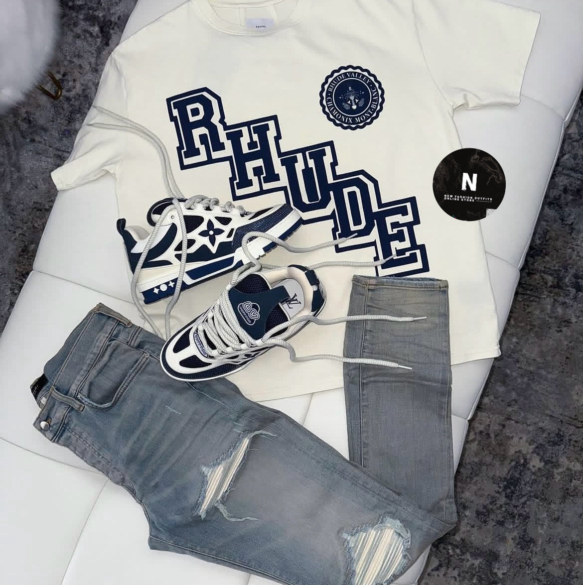 R*ude T-shirt xAm*ri Jeans x skate