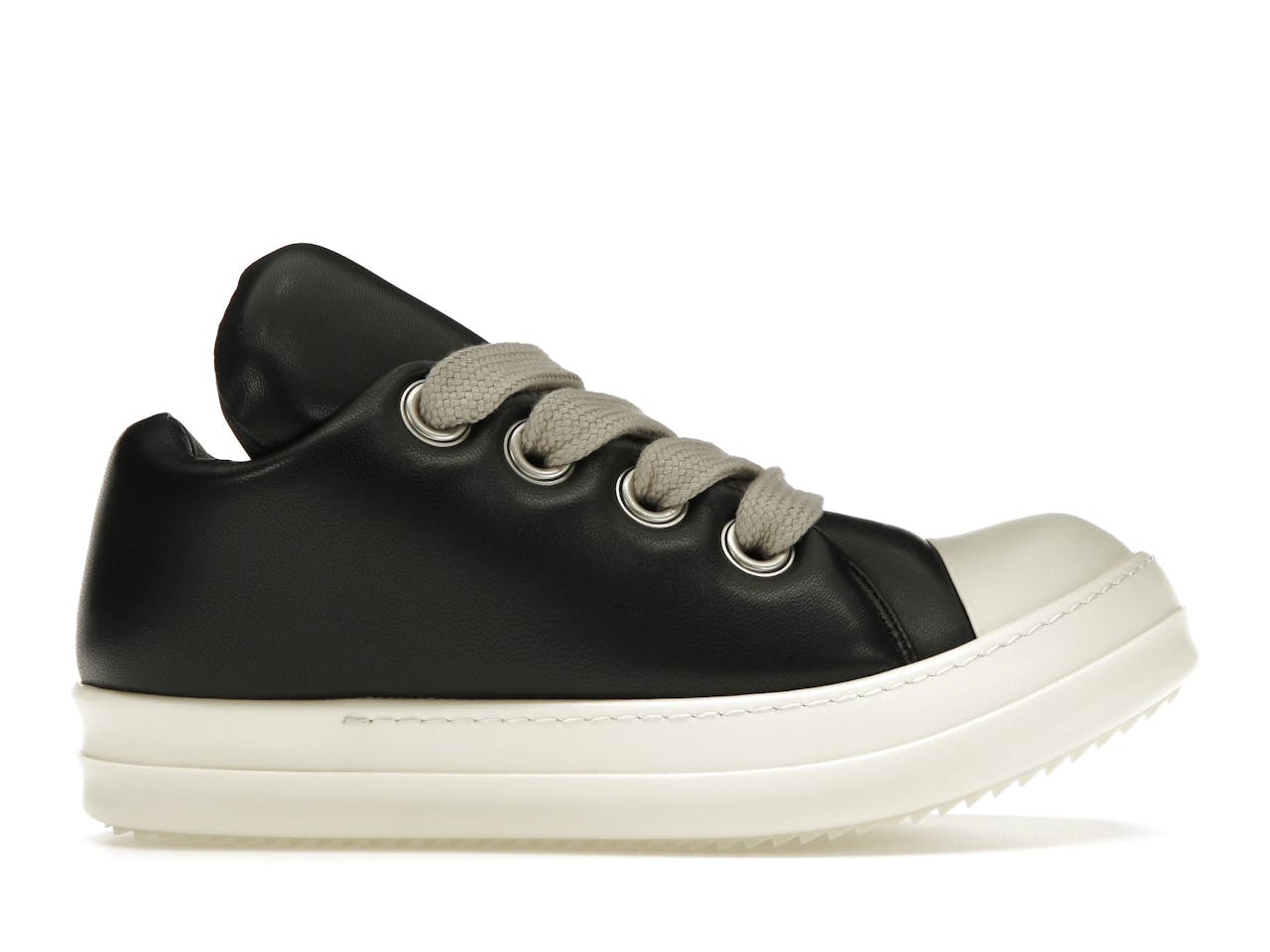 Rick Jumbo Lace Up Cushioned Low Top Sneakers Black Milk