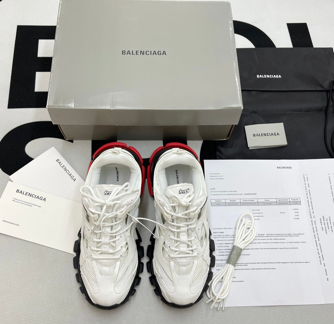 B*lenciaga Track 2 white and Black
