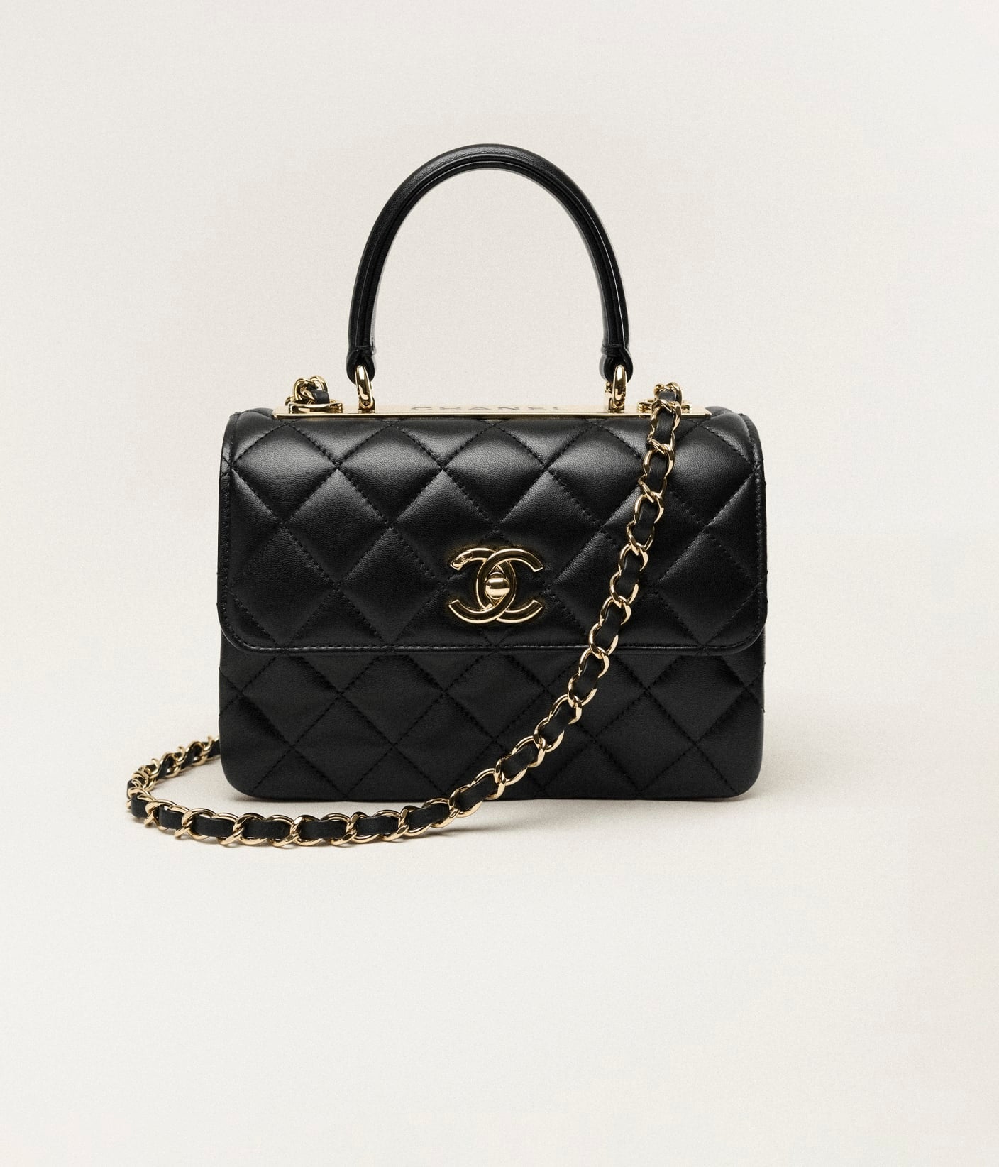 Cha MINI FLAP BAG WITH TOP HANDLE Black