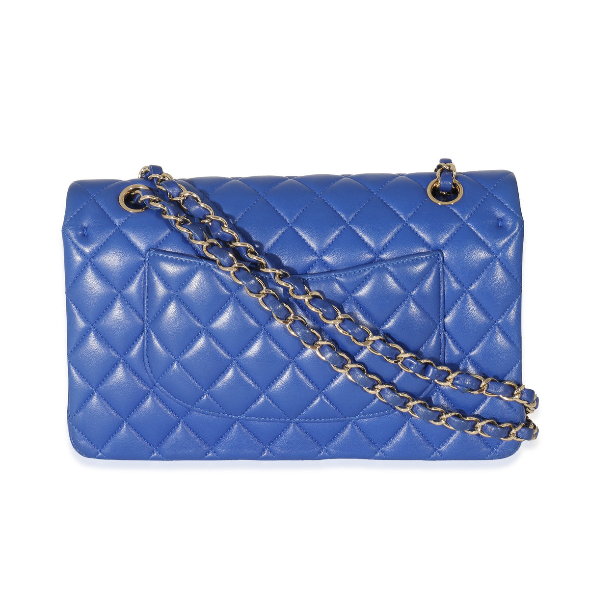 Cha Royal Blue Lambskin Medium Classic Flap Bag