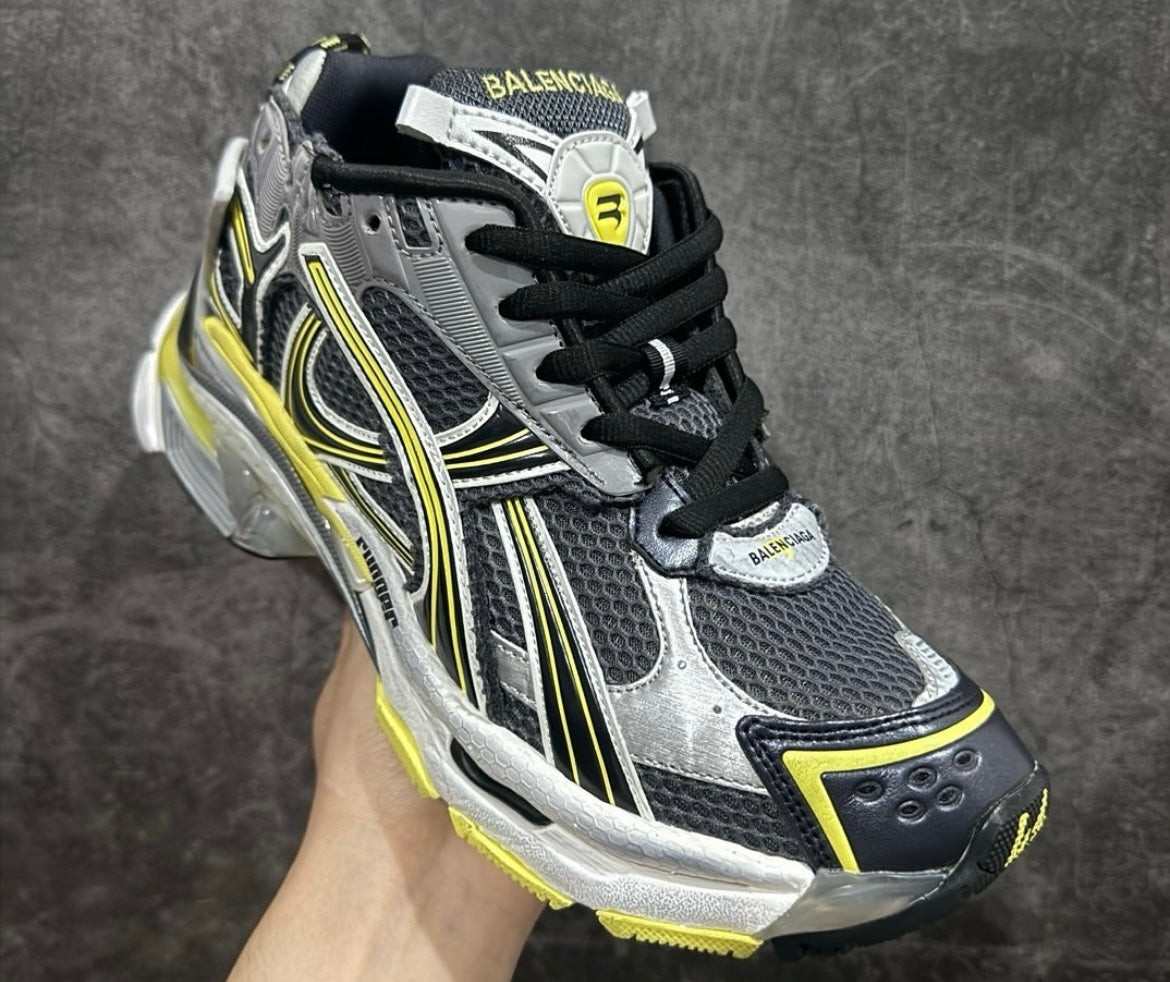 B*lenciaga runner black grey yellow