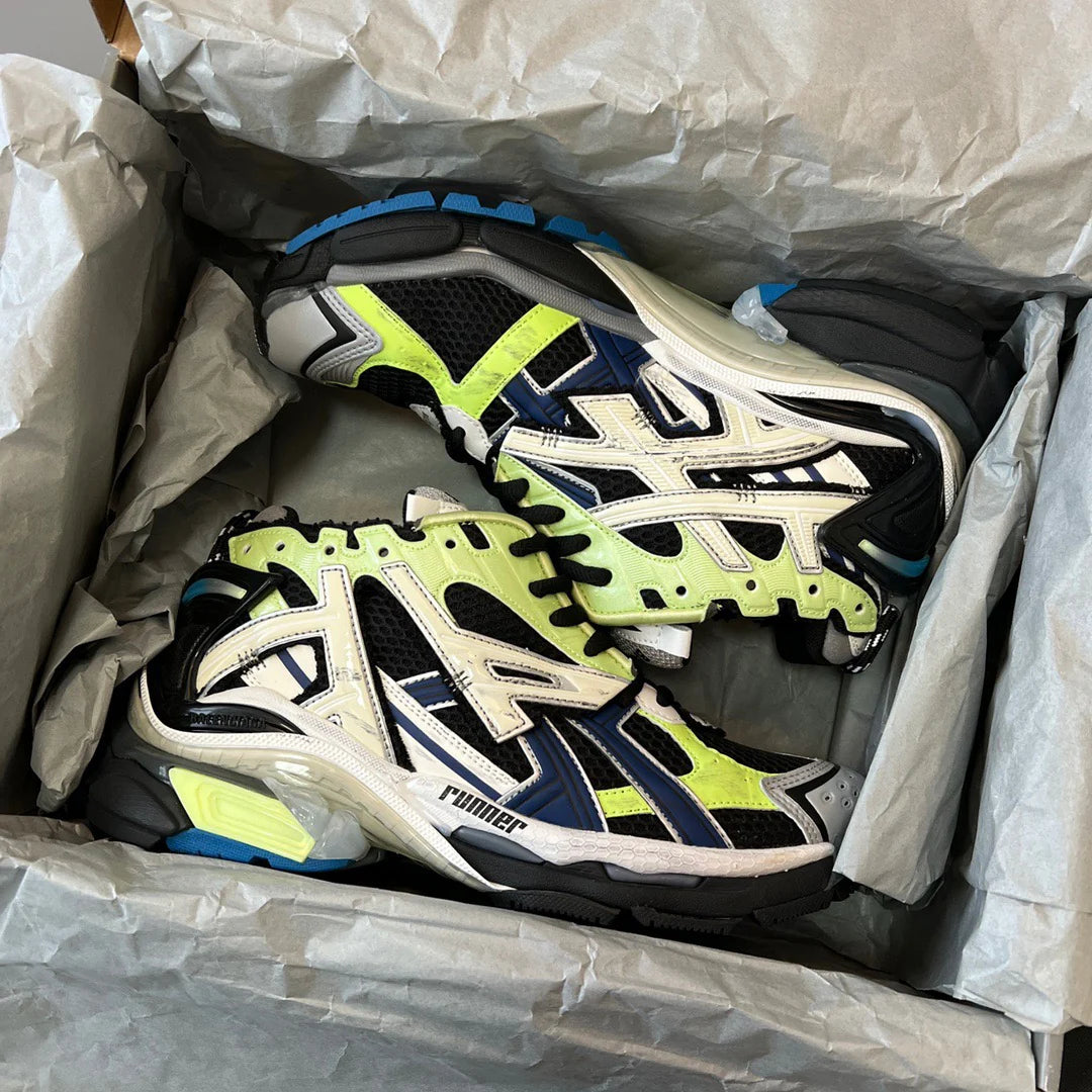 B*lenciaga Runner Green Blue Black Grey