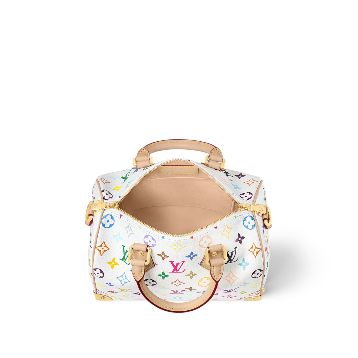 L*V*T x T*M Bag Sp*edy B*ndo*lière 25 Monogram White Multicolor