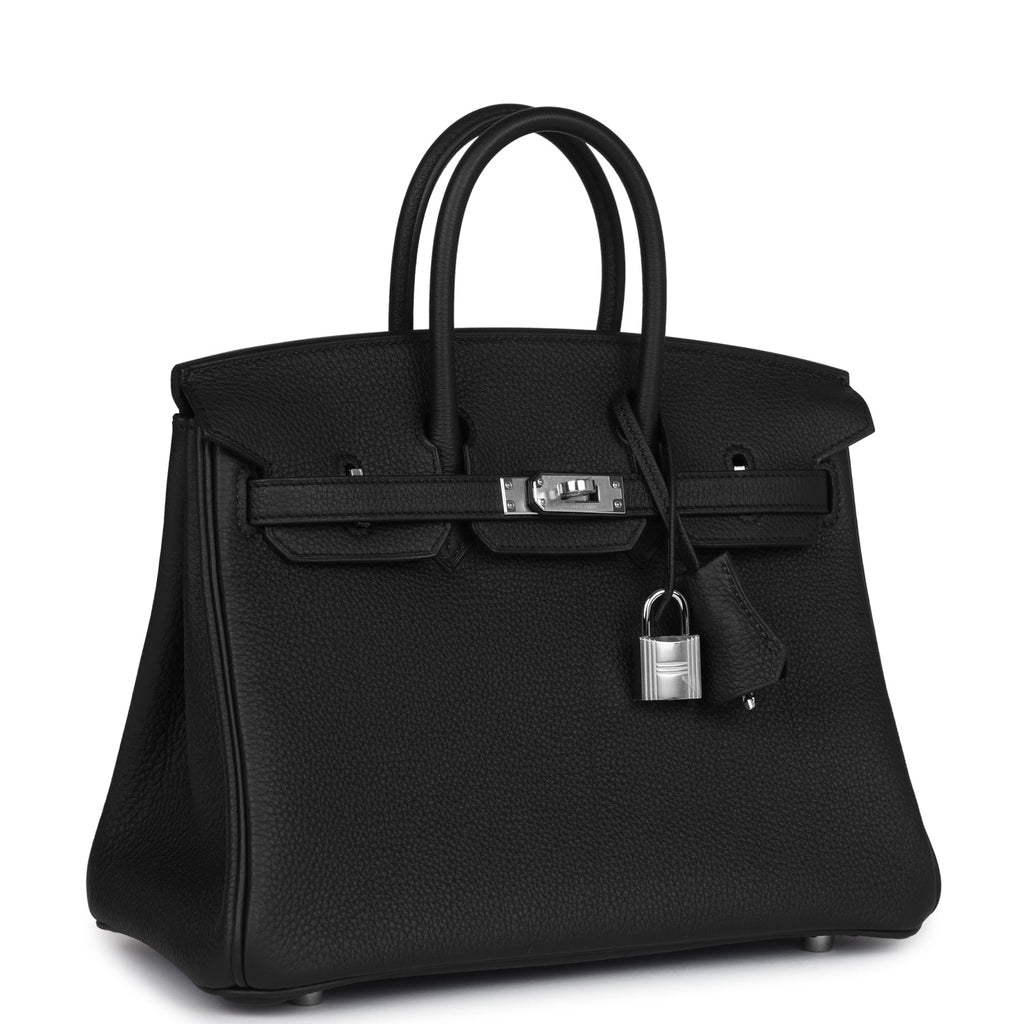 H*M Handbag B*rkin 25 Black Togo Palladium Hardware
