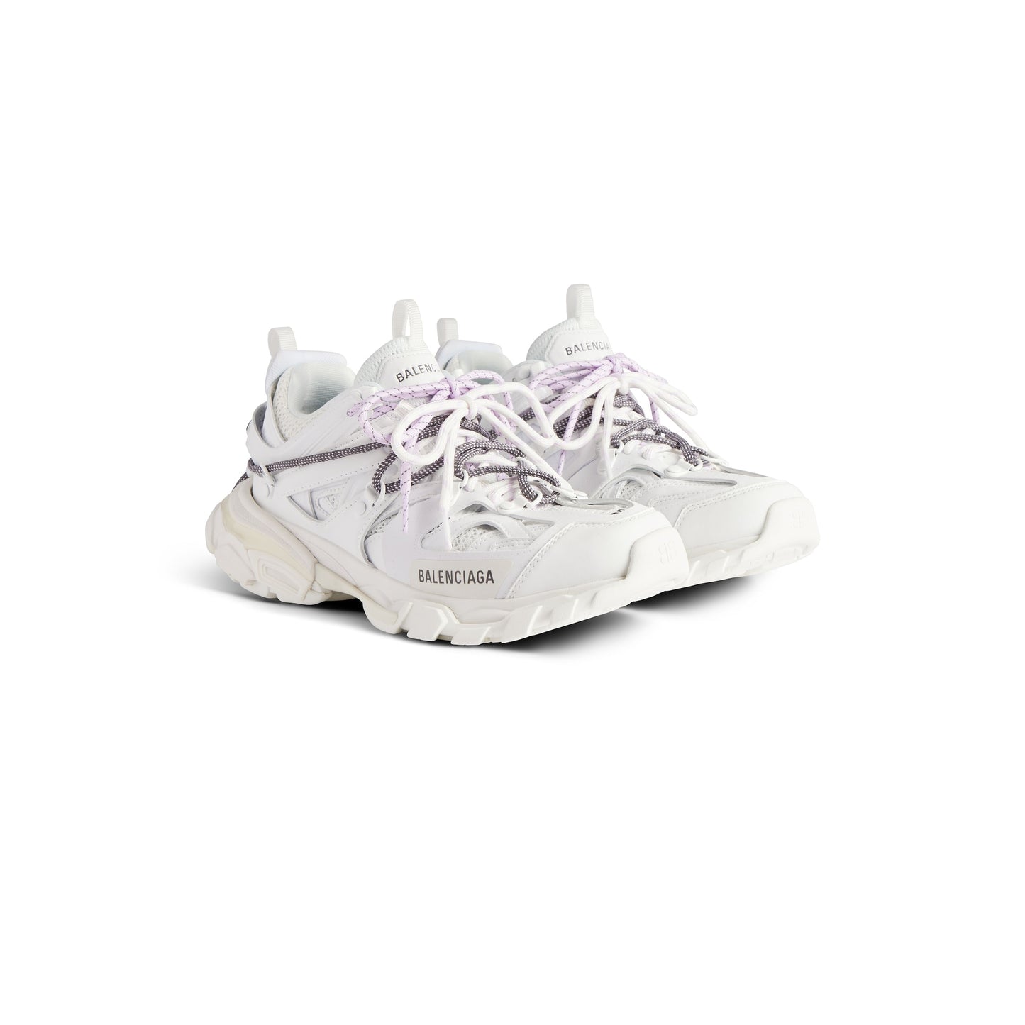 B*lenciaga track Trail laces White Lilac