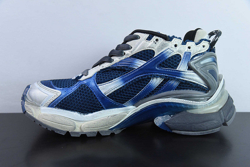 B*lenciaga Runner white, blue ,grey