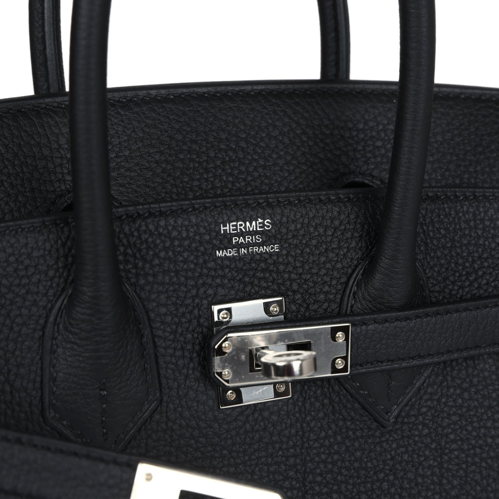 H*M Handbag B*rkin 25 Black Togo Palladium Hardware