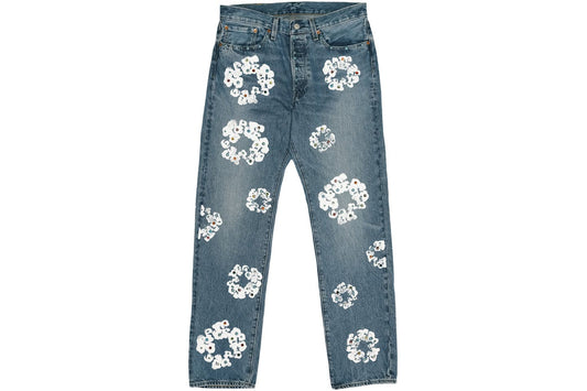 Denim Tears x Levi's 501 Cotton Rhinestone Wreath  Blue Jeans