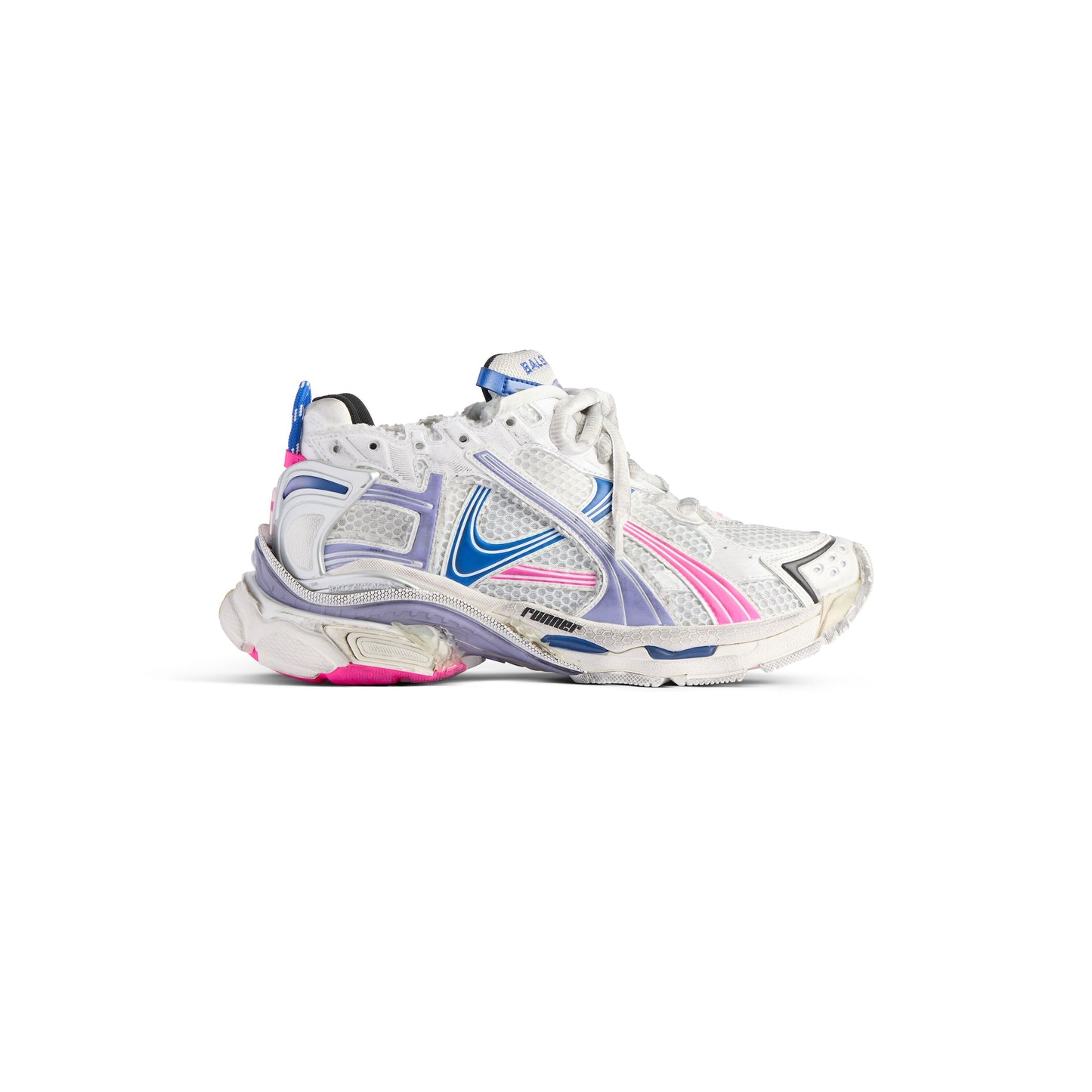 B*lenciaga runner white, lilac, neon pink and navy
