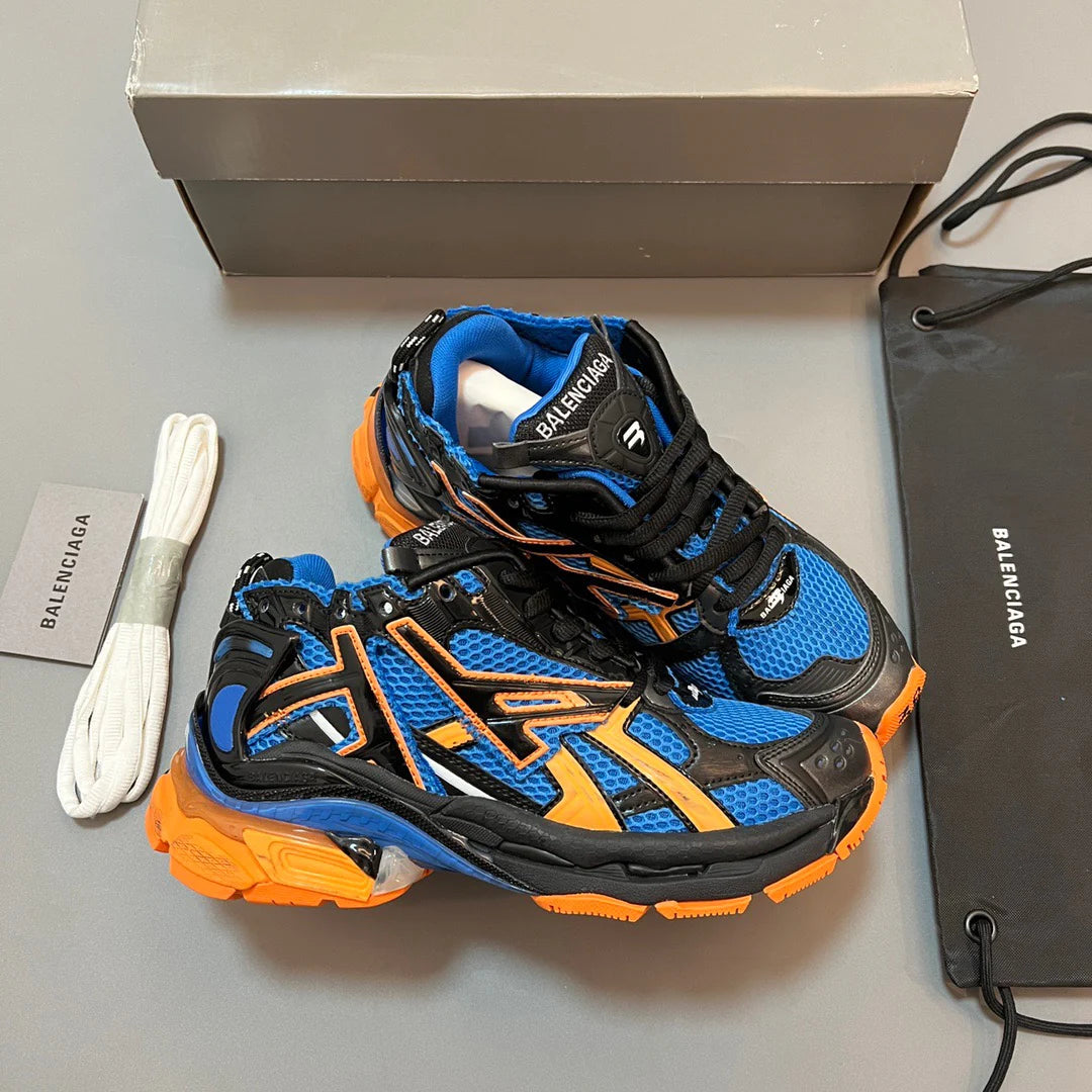 B*lenciaga Runner Blue Orange Black