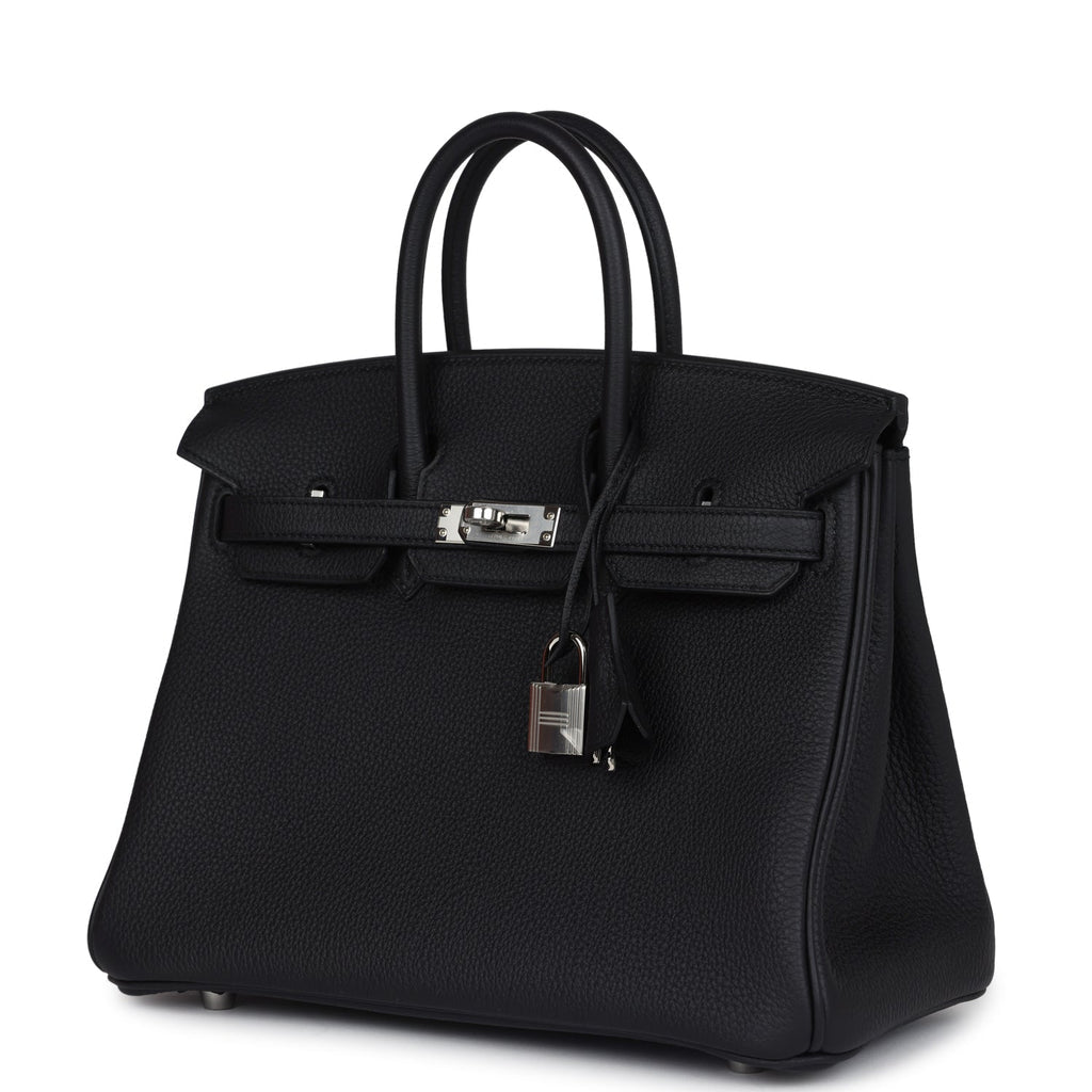 H*M Handbag B*rkin 25 Black Togo Palladium Hardware