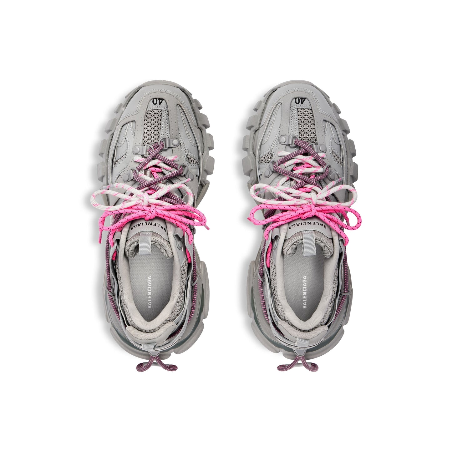 B*lenciaga track Trail laces Grey Pink