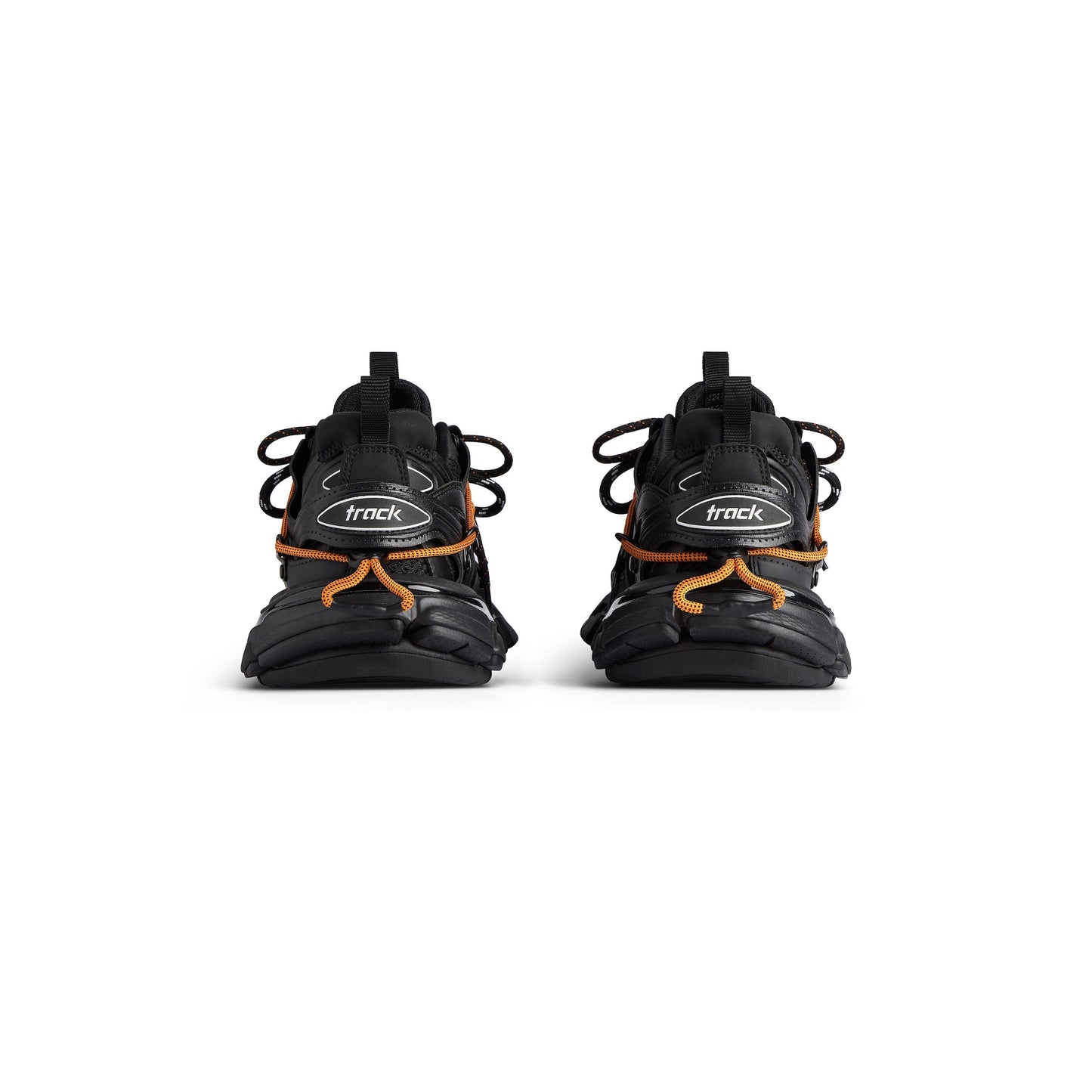 B*lenciaga track  Trail laces Black orange