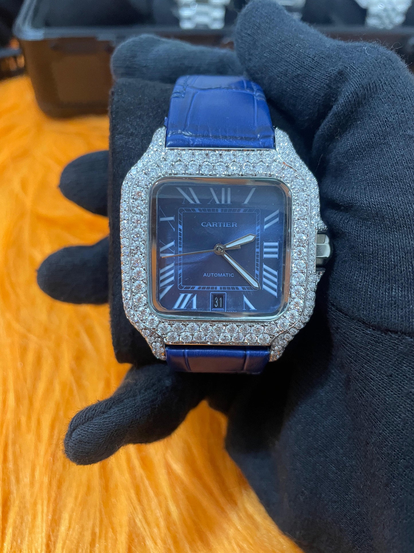 Santos x Vvs Moissanite white Blue