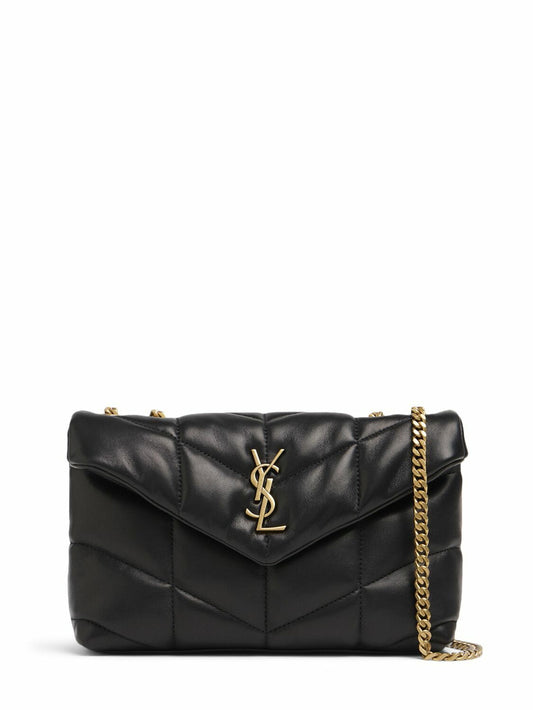 YSLT Puffer Toy Quilted Leather  Black Shoulder Bag