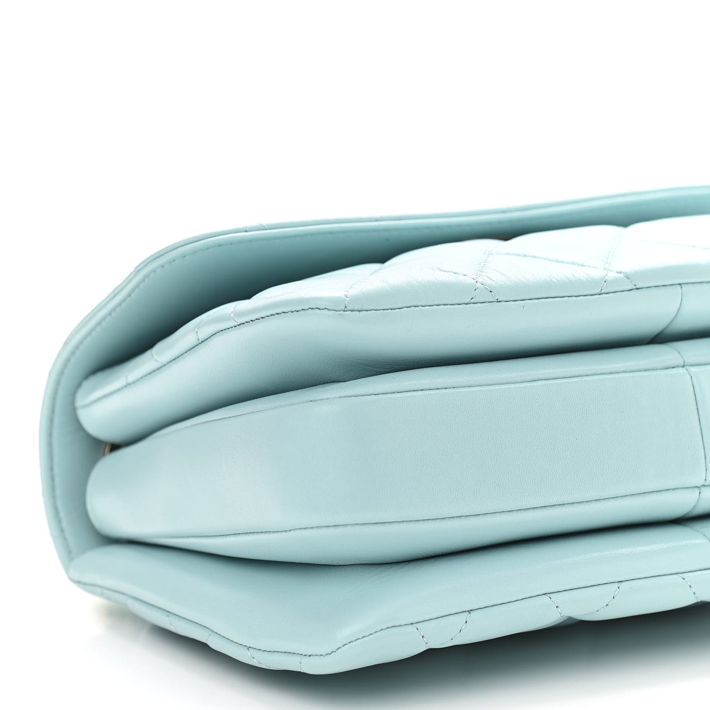 Cha Lambskin Quilted Small Trendy CC Flap Dual Handle Bag Light Blue