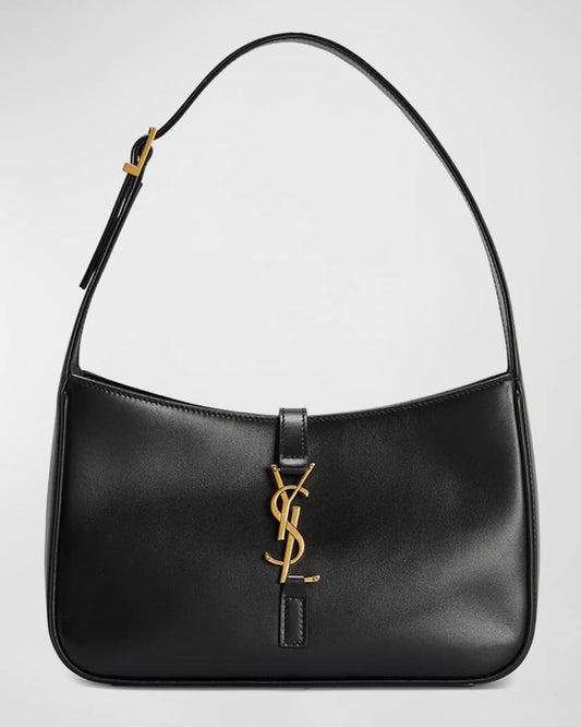 YSLT Le 5 A 7 YSL Shoulder Bag in Smooth Leather Black