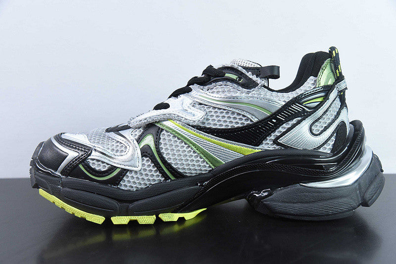 B*lenciaga Runner 2.0 silver, grey, kaki and neon yellow mesh