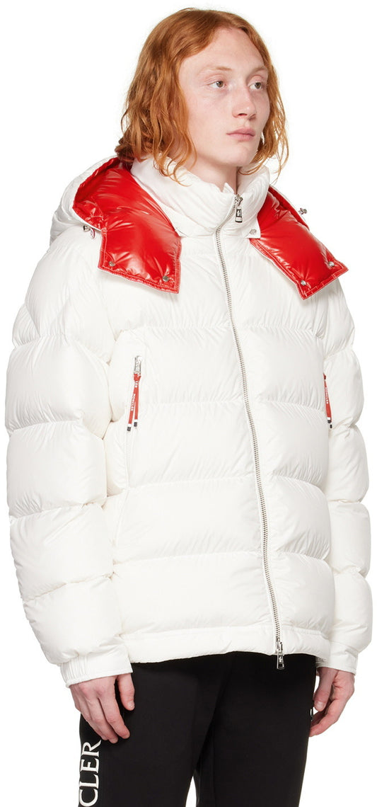 M*ncler White Poirier Down Jacket