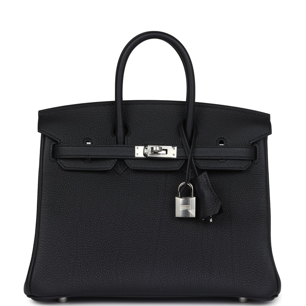 H*M Handbag B*rkin 25 Black Togo Palladium Hardware