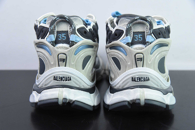 B*lenciaga Runner white, beige, grey and blue