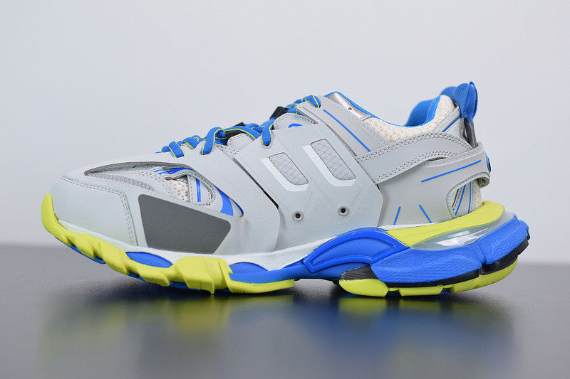 B*lenciaga Track grey blue yellow