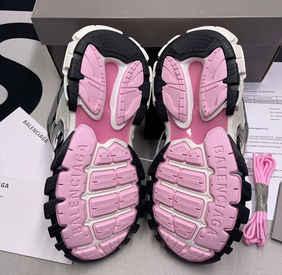 B*lenciaga Track 2 Pink Grey