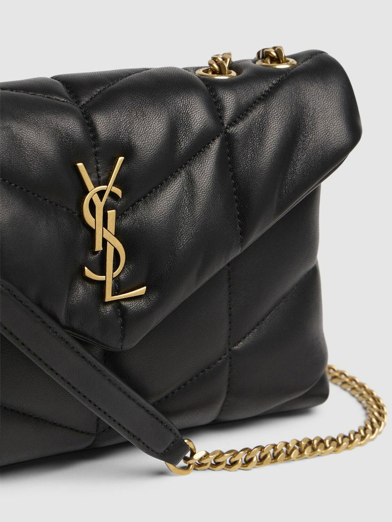 YSLT Puffer Toy Quilted Leather  Black Shoulder Bag