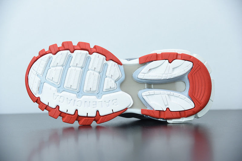 B*lenciaga Track White silver red
