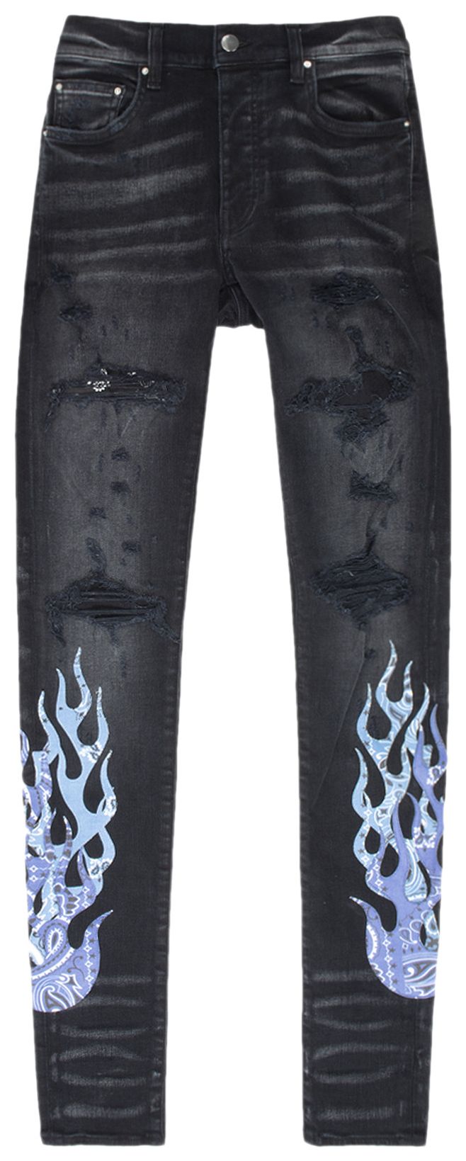 AM*RI Bandana Flame Jean 'Aged Black Blue'