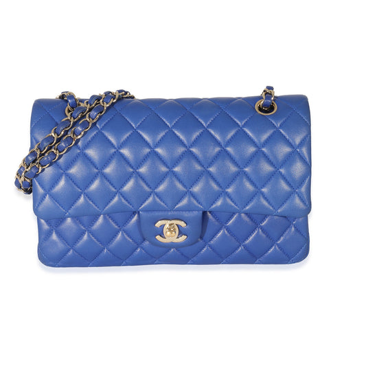 Cha Royal Blue Lambskin Medium Classic Flap Bag