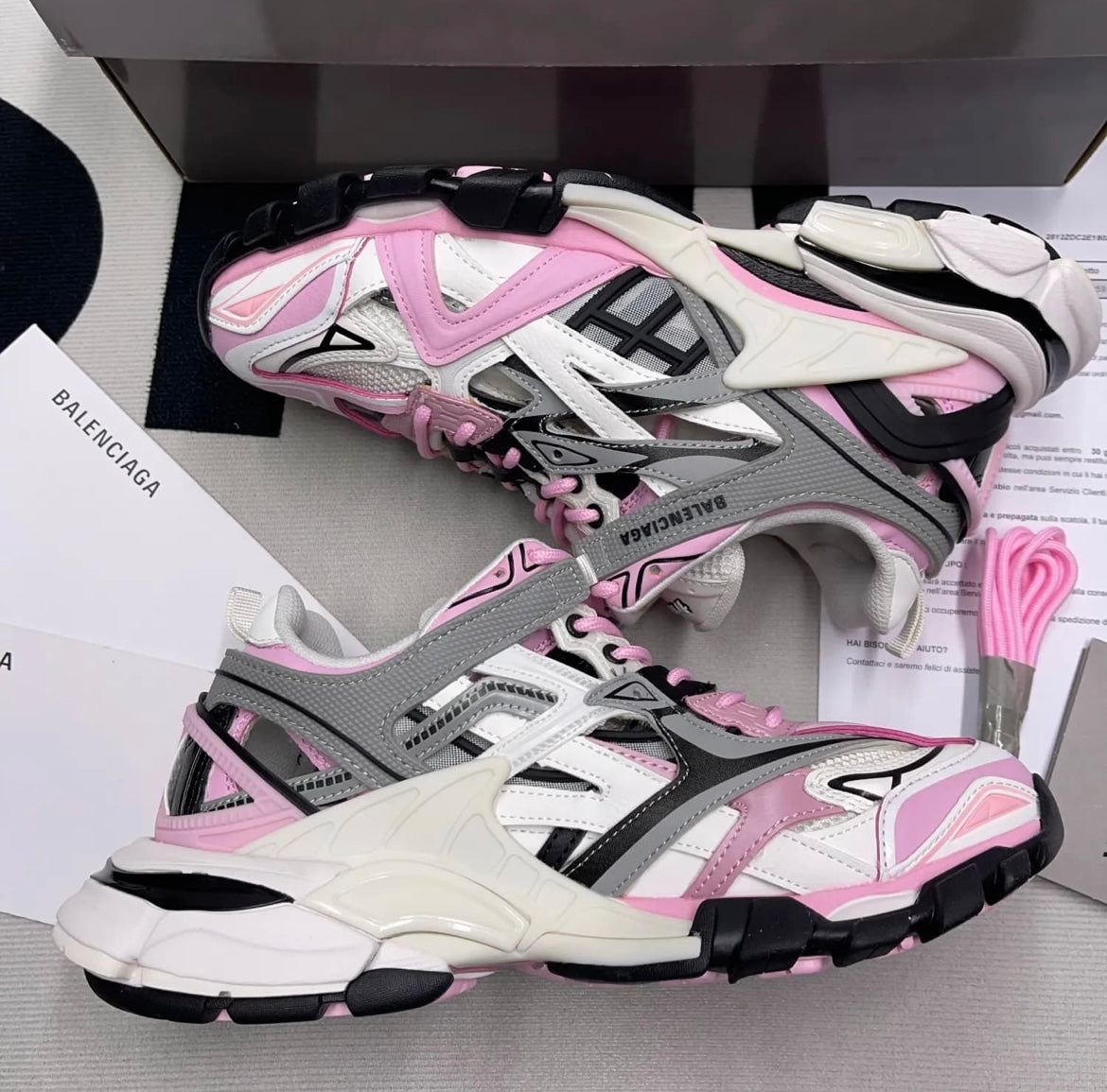 B*lenciaga Track 2 Pink Grey