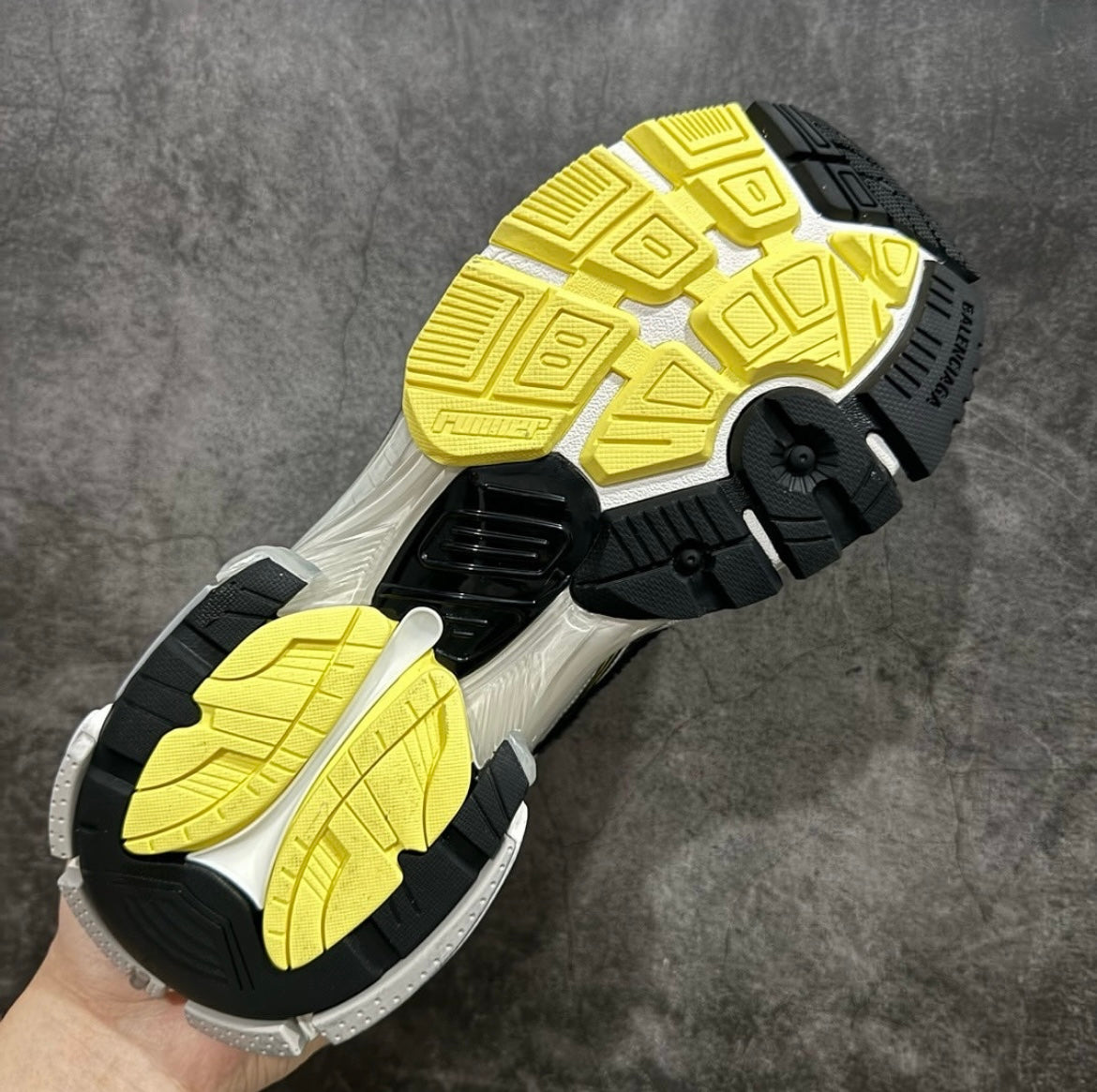 B*lenciaga runner black grey yellow