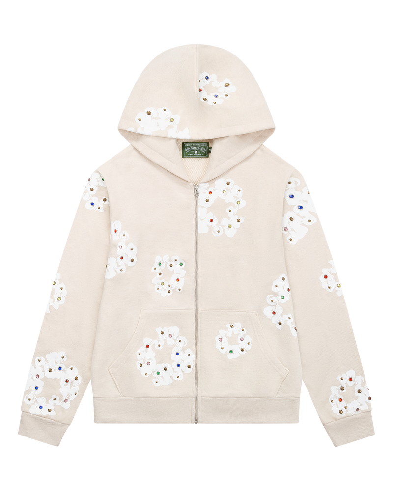 D*nim Tears Rhinestone zip up Oatmeal