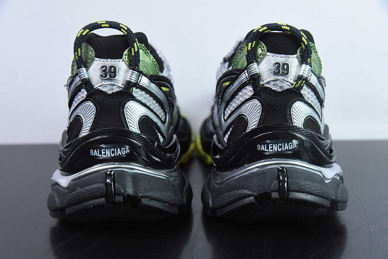 B*lenciaga Runner 2.0 silver, grey, kaki and neon yellow mesh