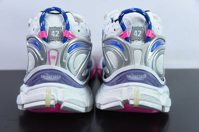 B*lenciaga runner white, lilac, neon pink and navy