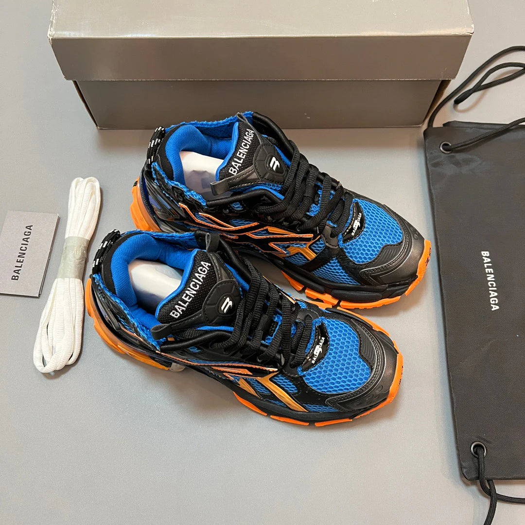 B*lenciaga Runner Blue Orange Black