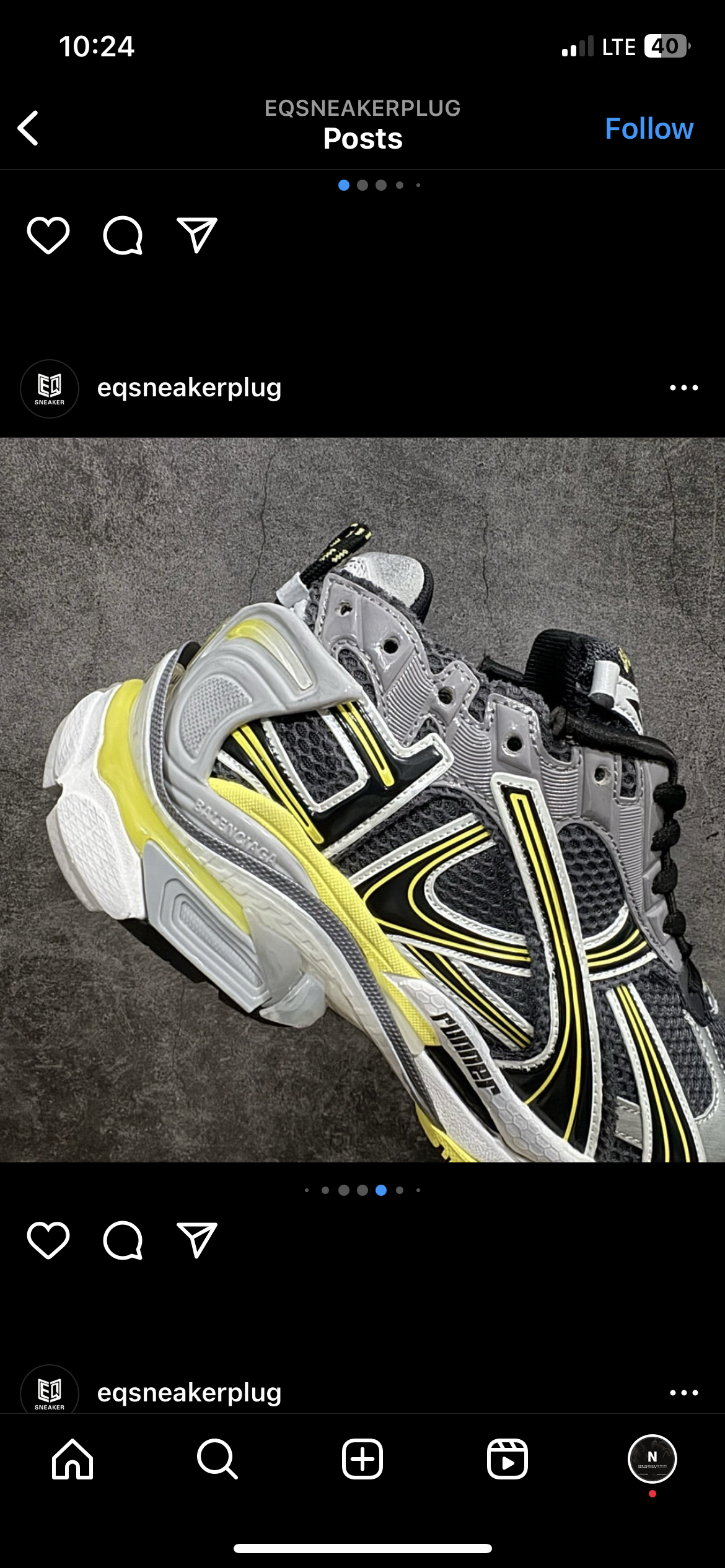 B*lenciaga runner black grey yellow