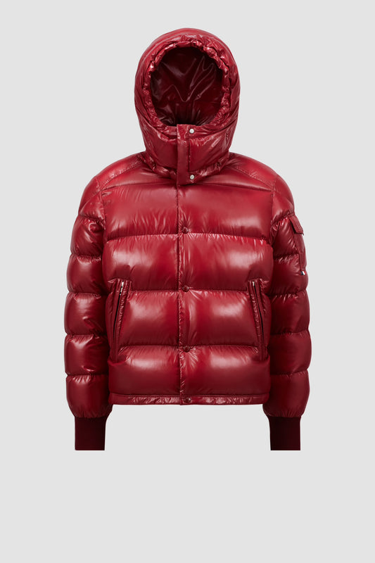M*ncler MALJASSET HOODED SHORT DOWN JACKET Dark Red