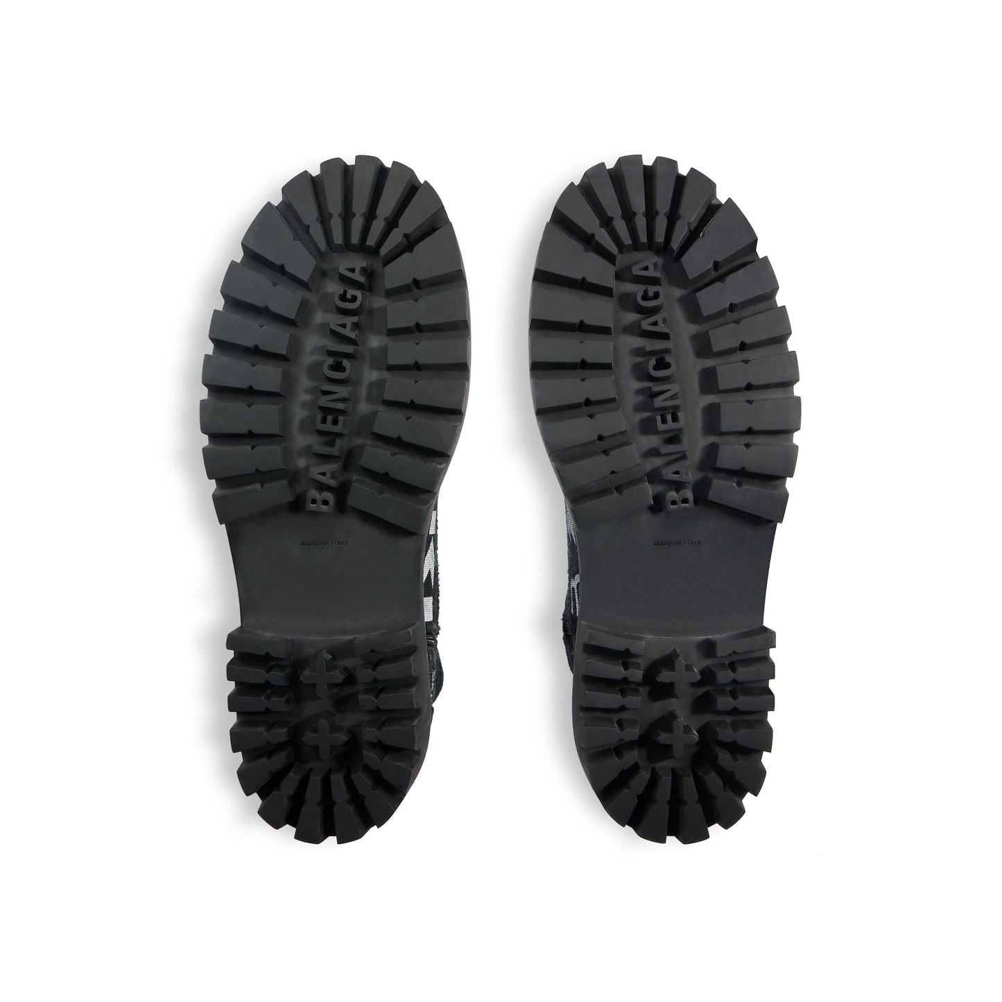 B*lenciaga Combat Strike 20mm Boot in black canvas