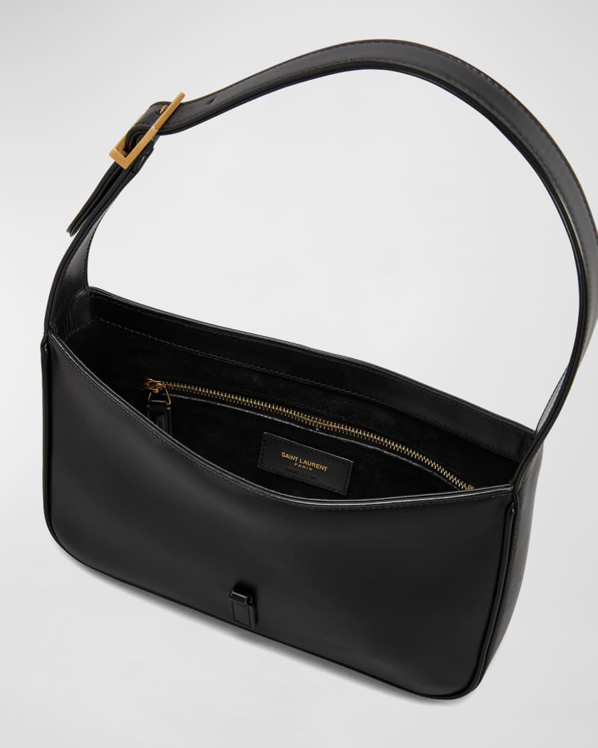 YSLT Le 5 A 7 YSL Shoulder Bag in Smooth Leather Black