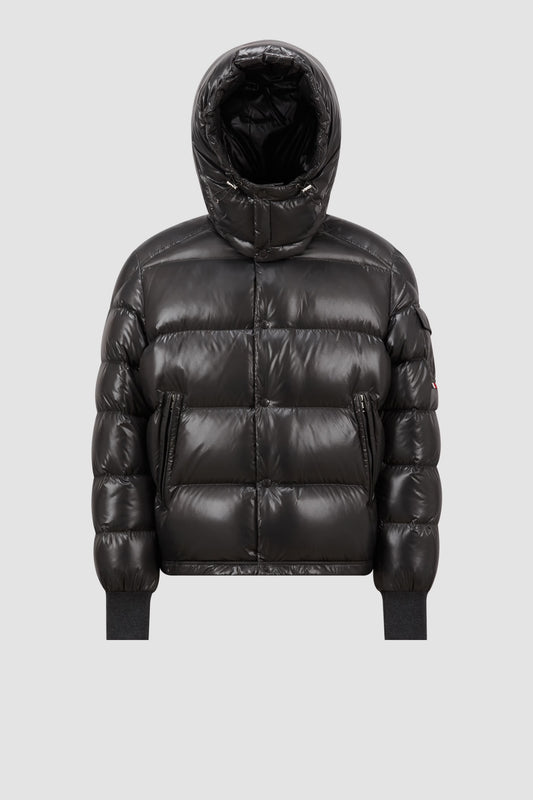 M*ncler MALJASSET HOODED SHORT DOWN JACKET Dark grey