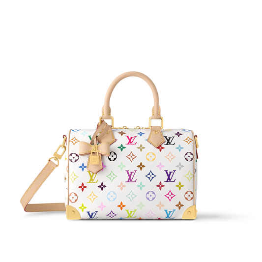 L*V*T x T*M Bag Sp*edy B*ndo*lière 25 Monogram White Multicolor