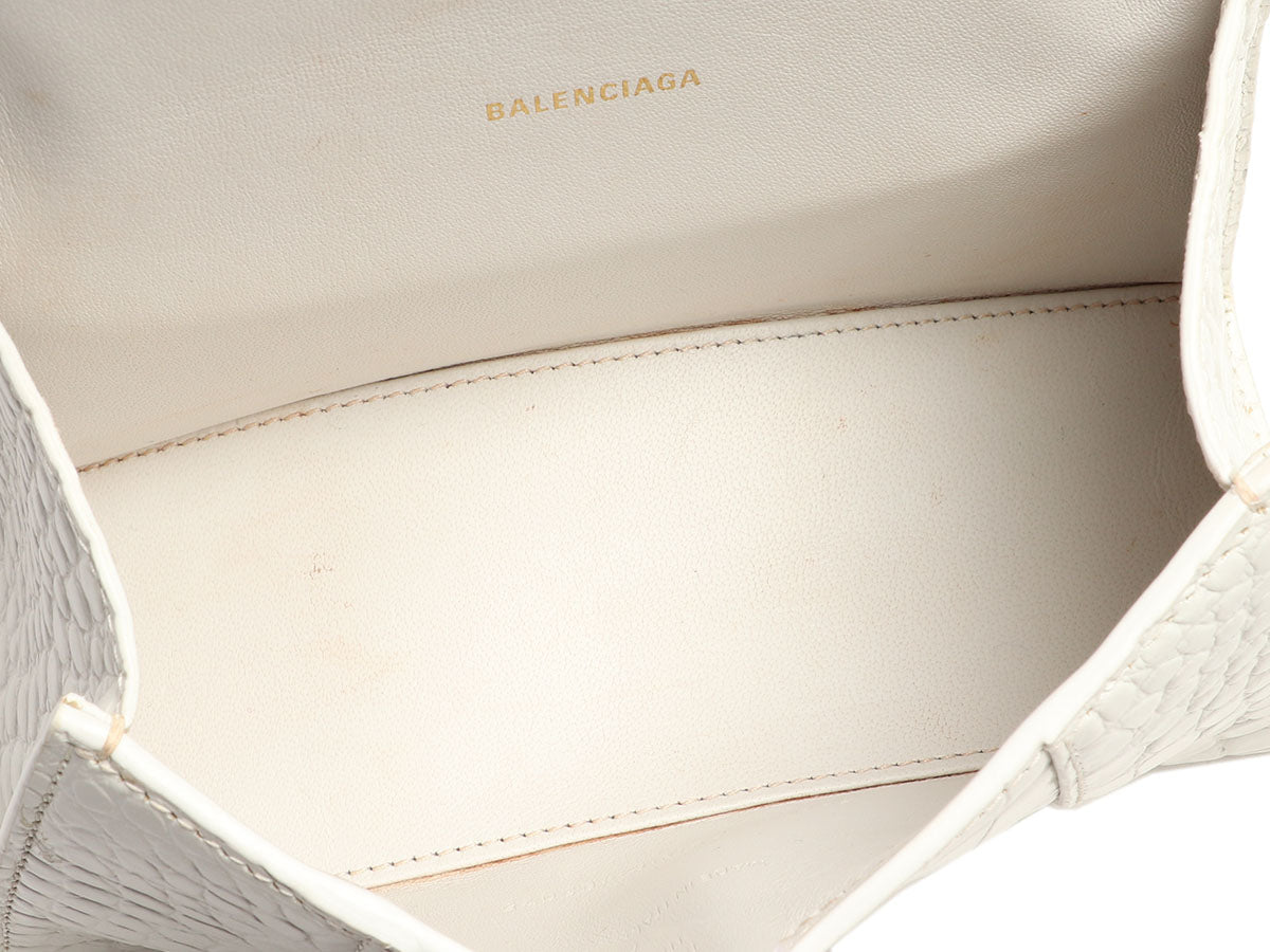 B*lenc*aga white Croc Hourglass Bag